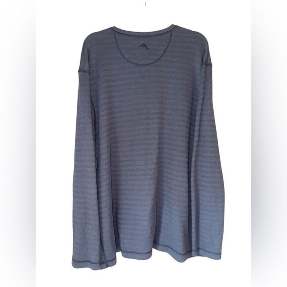 Tommy Bahama Striped Men's Reversible Long Sleeve Shirt XLT Split Neck - Picture 7 of 8